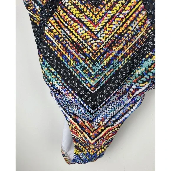 Swimsuits For All Macrame Underwire One Piece Swimsuit Cut Out Plus Size 18 - Picture 7 of 16